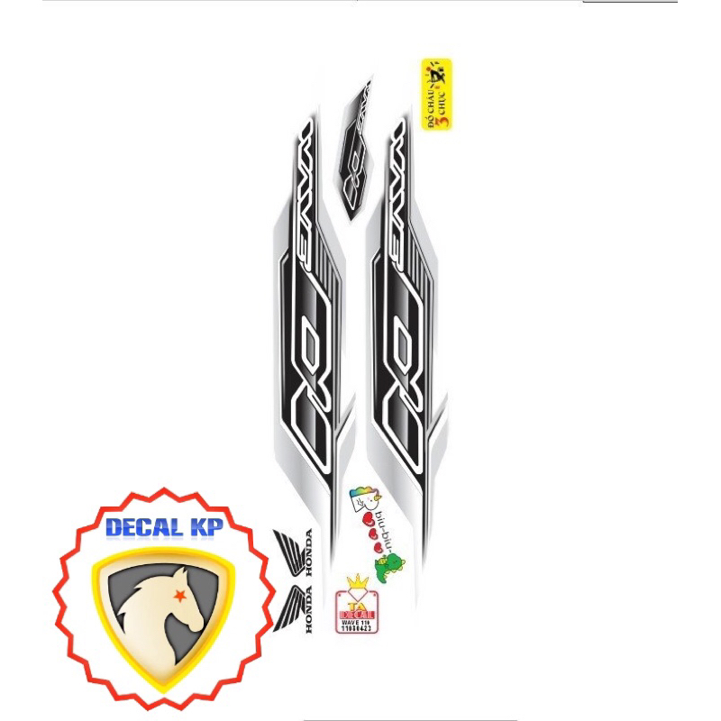 Tem xe Wave alpha 110 vuông,tem 3 lớp chống nước