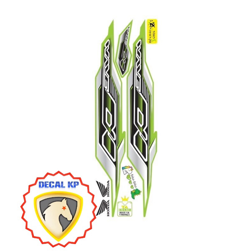 Tem xe Wave alpha 110 vuông,tem 3 lớp chống nước