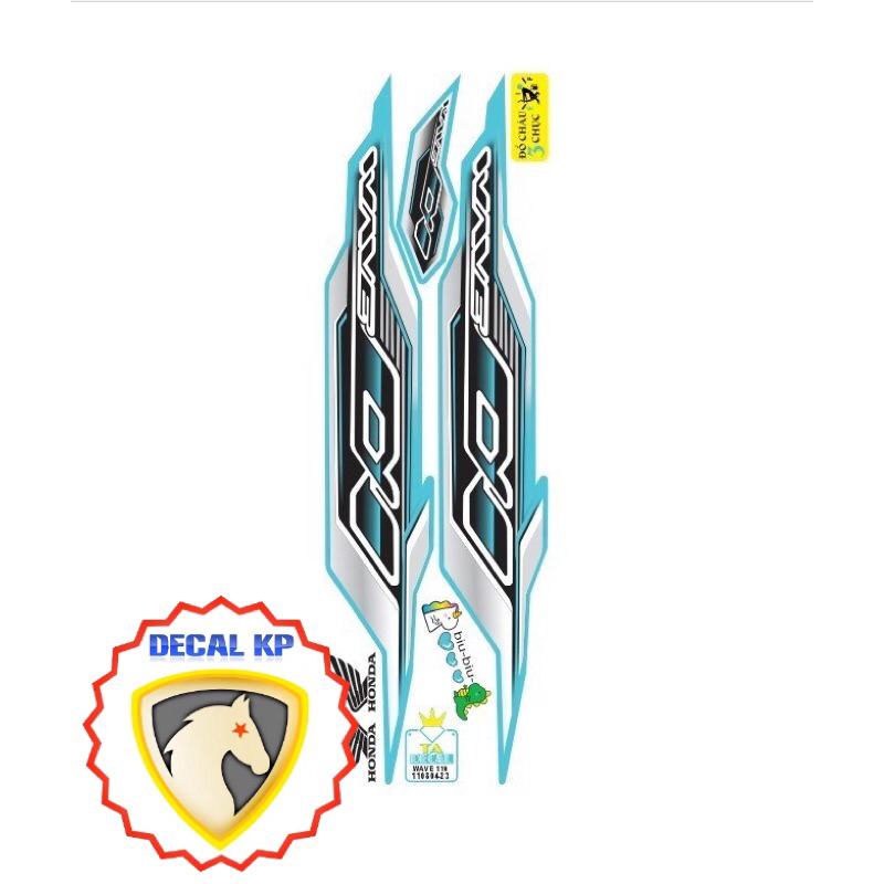 Tem xe Wave alpha 110 vuông,tem 3 lớp chống nước