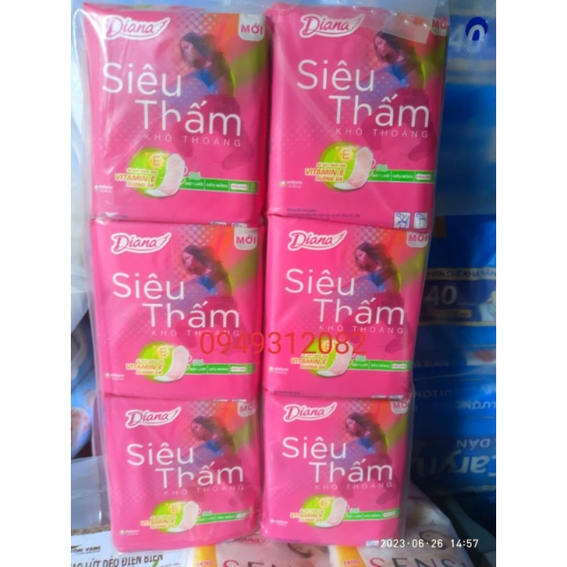 Combo 6 gói Bvs Diana siêu thấm mỏng/dày