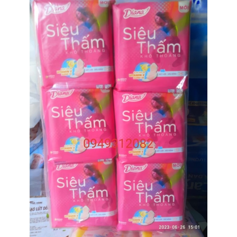 Combo 6 gói Bvs Diana siêu thấm mỏng/dày