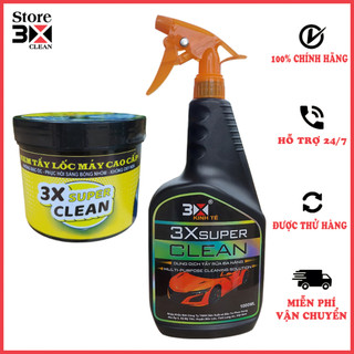 Dung dịch nước rửa xe tẩy rỉ sét & kem tẩy lốc máy 3x super clean