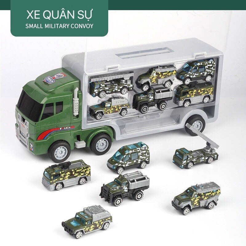 Set xe tải nhiều ngăn 6 xe trong 1