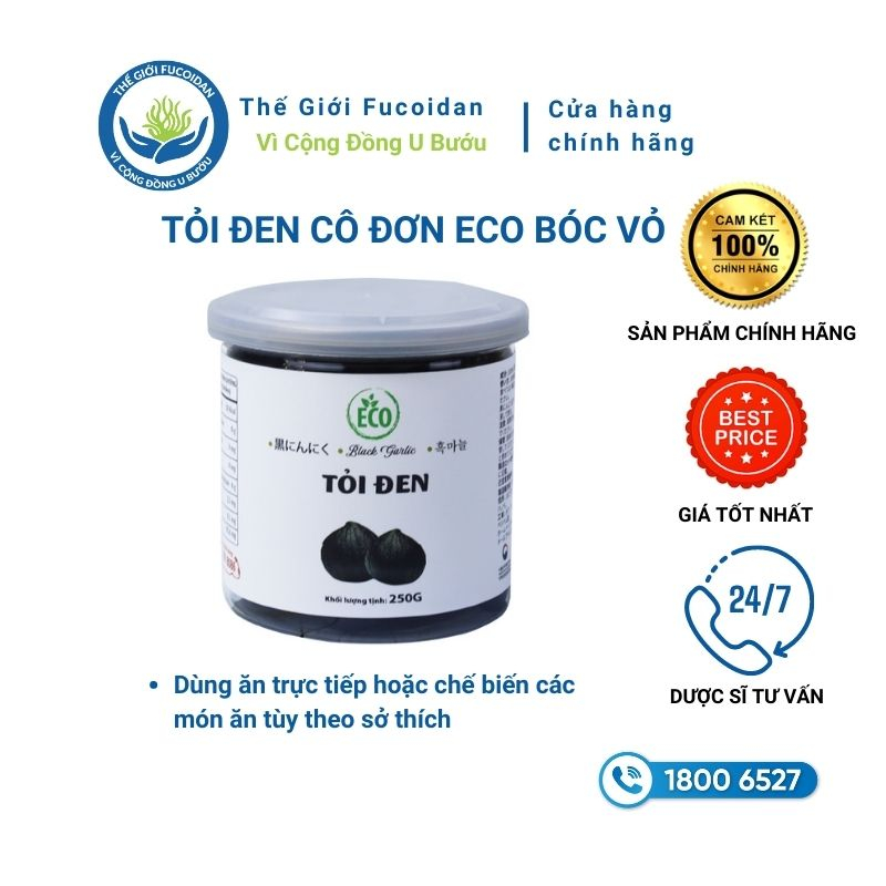 Tỏi đen Eco Cô đơn bóc vỏ hộp 250g