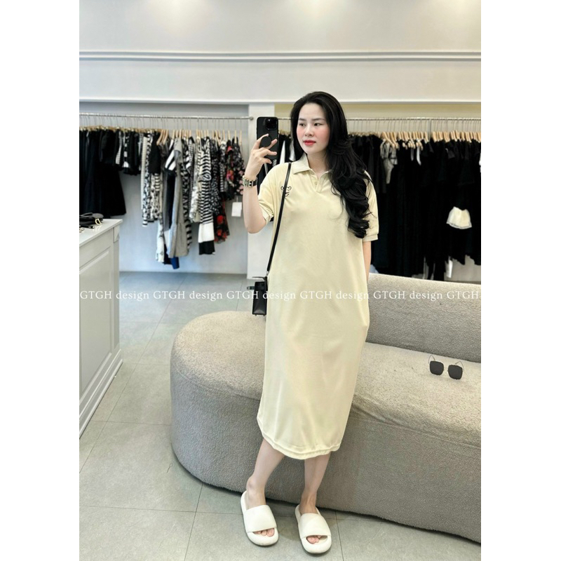 Váy xuông polo thêu gấu in hình gấu lưng chất cottong polo mềm mát