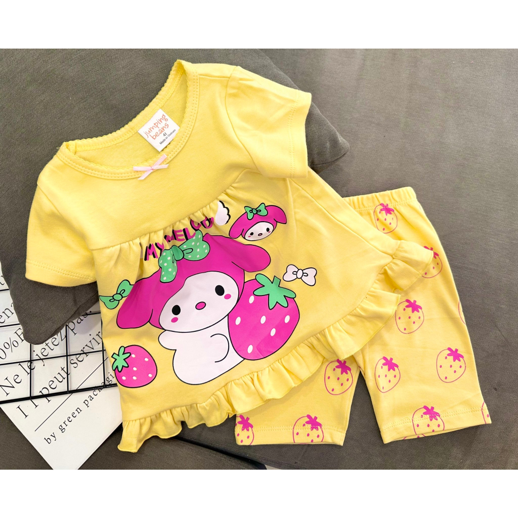 Bộ ngắn tay quần đùi lửng babydoll Thun Borip x.u.ấ.t loại 1 cho bé gái size nhí 9-21kg - Quần áo cho bé - Pikakids