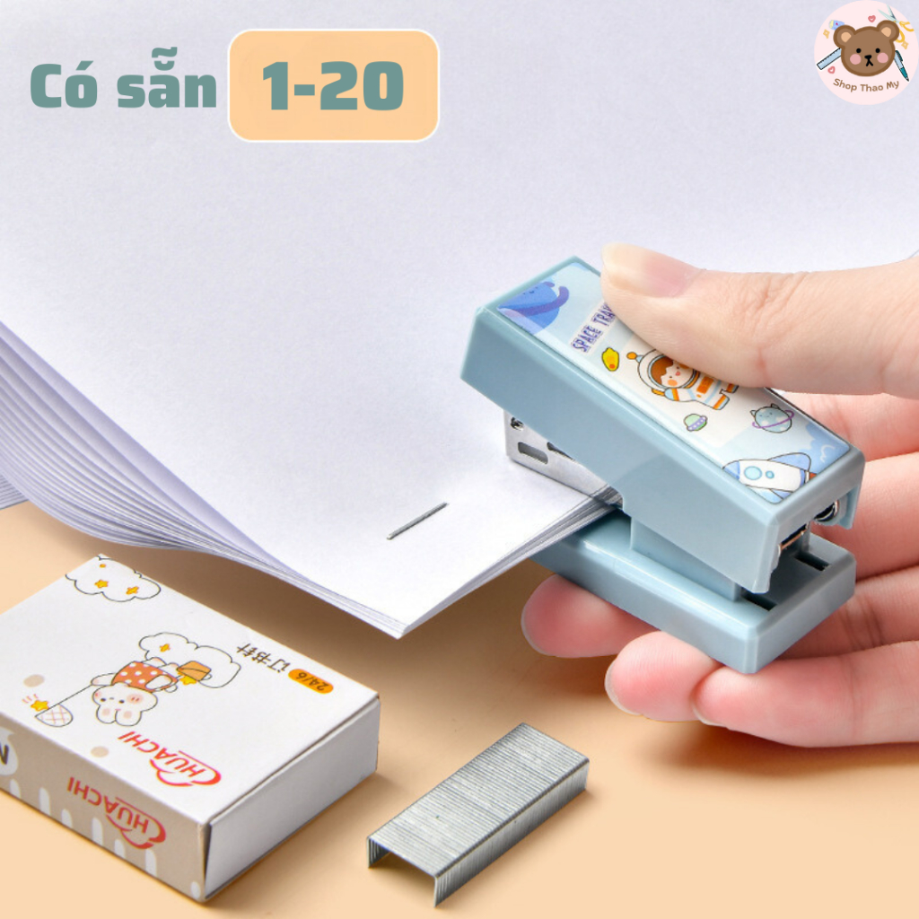 Bộ Dập Ghim Mini Đa Sắc Màu Lựa Chọn Kèm Hộp 400 Gim