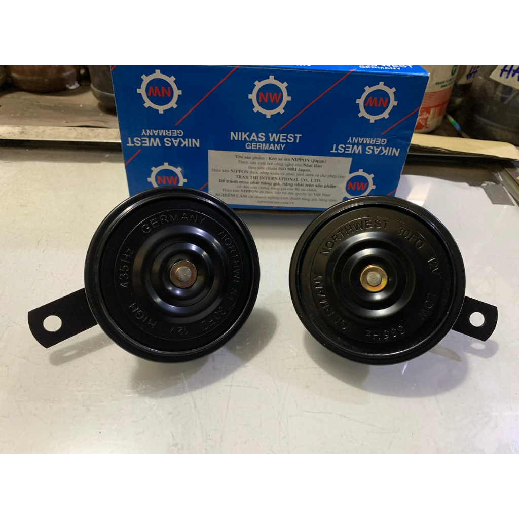 Bộ 2 Cái Kèn Dĩa, Còi Dĩa Northwest Đức 12V-24V Bắt Cho Xe Oto Du Lịch, Xe Tải,..