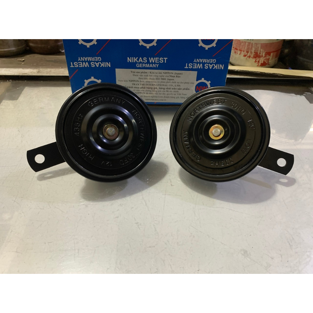 Bộ 2 Cái Kèn Dĩa, Còi Dĩa Northwest Đức 12V-24V Bắt Cho Xe Oto Du Lịch, Xe Tải,..