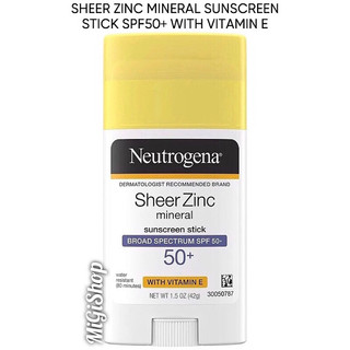 Sáp Chống Nắng Neutrogena Sheer Zinc Mineral Sunscreen Stick With Vitamin E SPF50+ 42g
