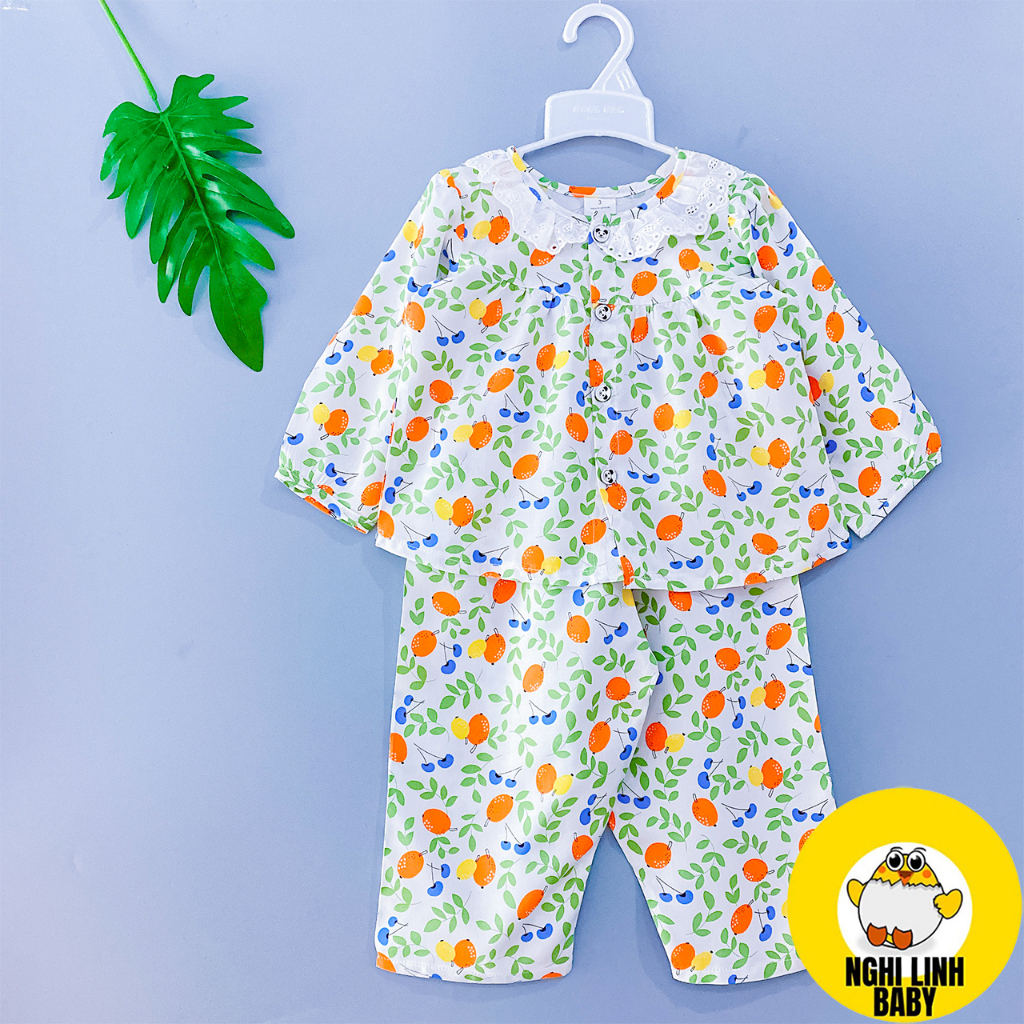 Bộ tole bé gái, đồ mặc có size 10&11 nhà tay dài quần dài  từ 19-20kg - Nghi Linh Baby