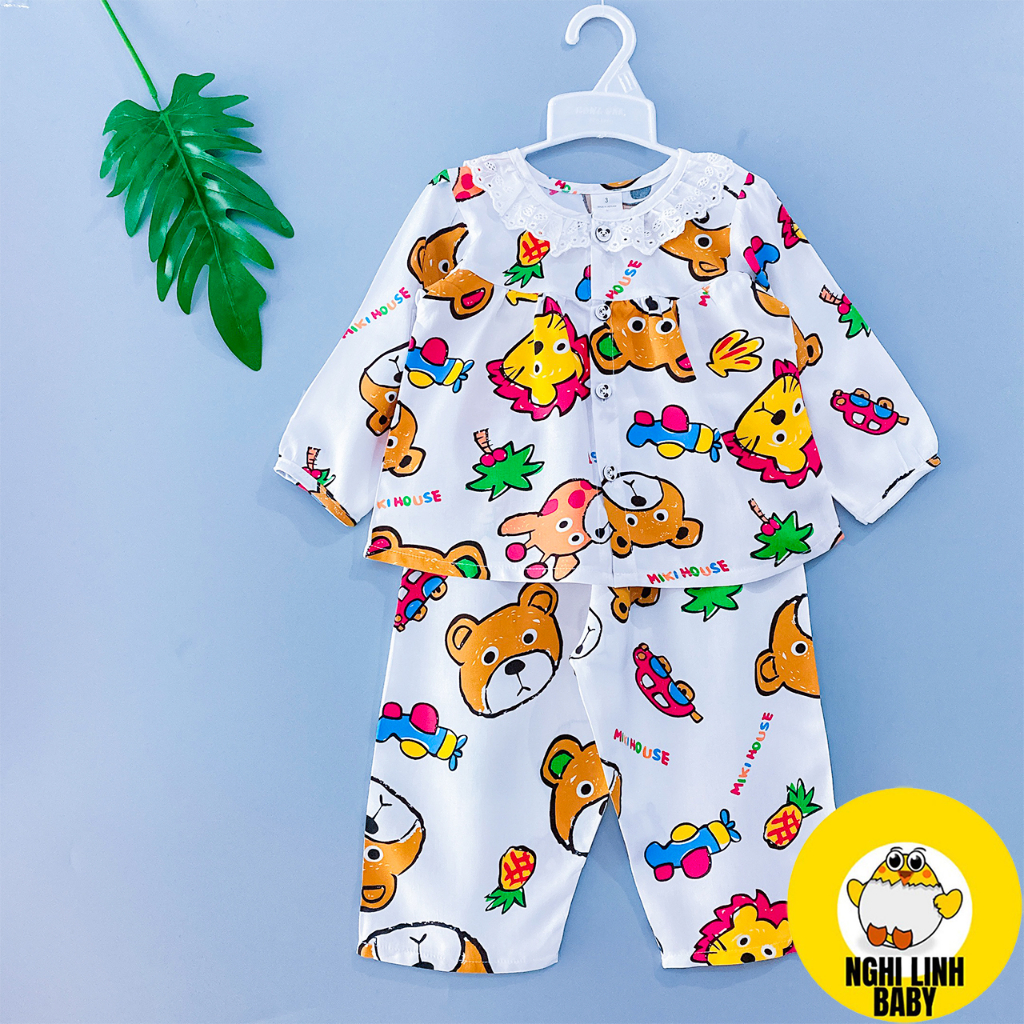 Bộ tole bé gái, đồ mặc có size 10&11 nhà tay dài quần dài  từ 19-20kg - Nghi Linh Baby