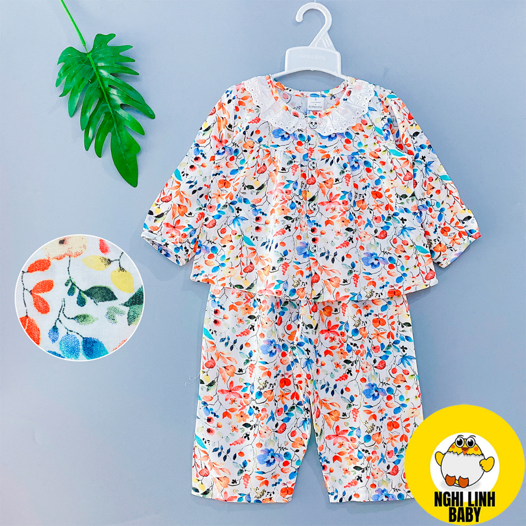 Bộ tole bé gái, đồ mặc có size 10&11 nhà tay dài quần dài  từ 19-20kg - Nghi Linh Baby