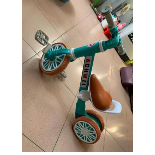 Xe MOTION Cho Bé 3 Bánh Chòi Chân Tự Cân Bằng Kết Hợp Xe Đạp Có Yên Da Cao Cấp khung thép, ghế da cho trẻ em