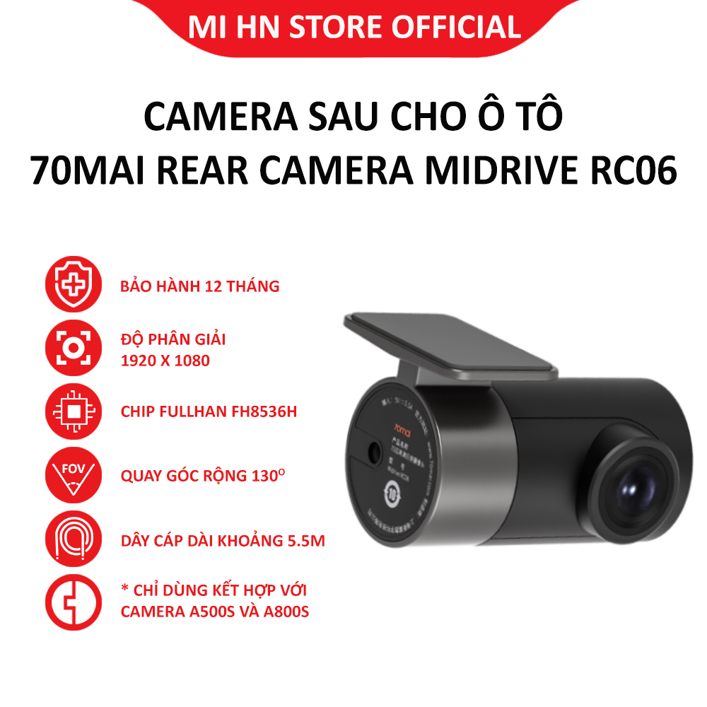 Camera sau cho ô tô Xiaomi 70mai Rear Camera Midrive RC06 - Bảo hành 12 tháng - Shop Mi HN Offical Store