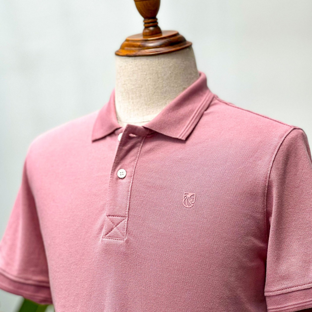 Áo Thun Nam Cao Cấp Polo Tím Nhạt Light Purple Basic BY COTTON
