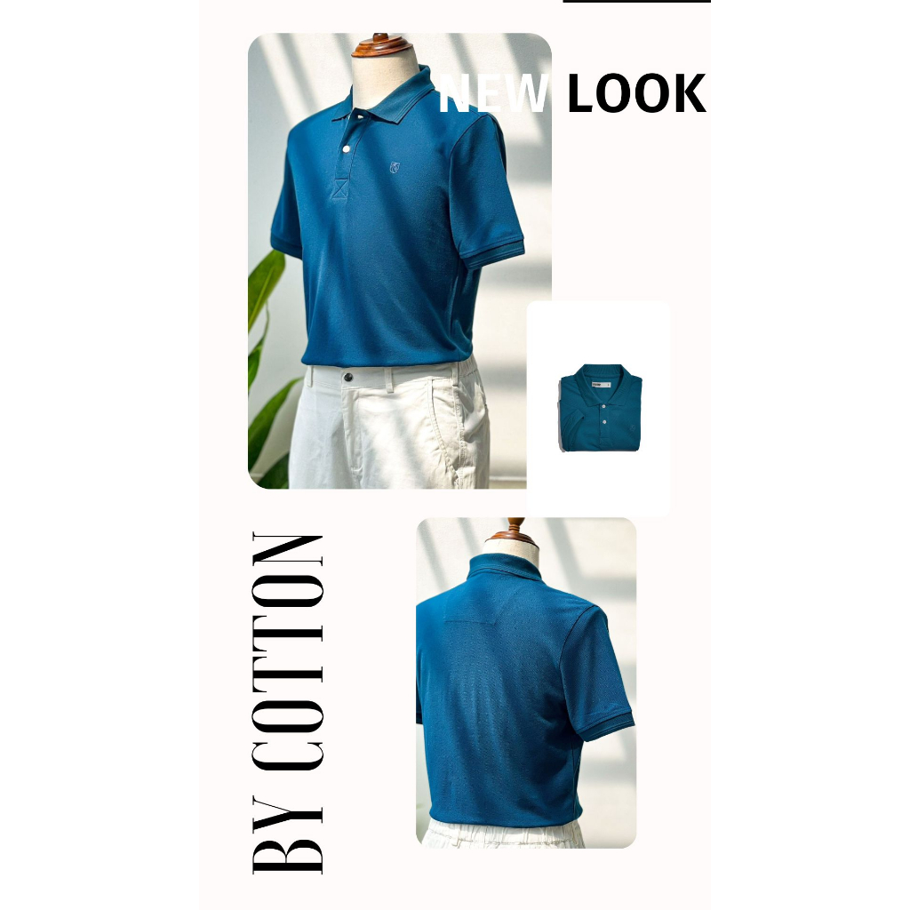 Áo Thun Nam Cao Cấp Cobalt Blue Basic Polo BY COTTON