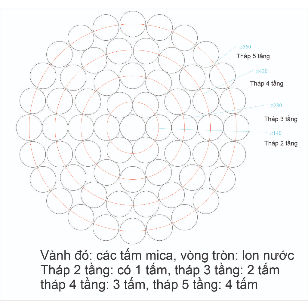 Khay Mica Xếp Tháp Nước Ngọt Tháp Bia