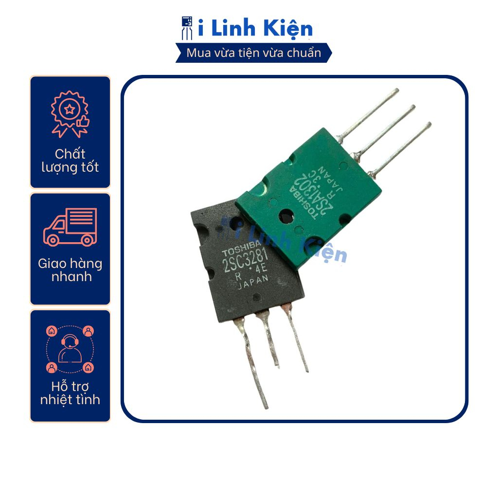 Cặp sò 2SA1302 2SC3281 Transistor 15A 200V tháo máy chất lượng tốt.