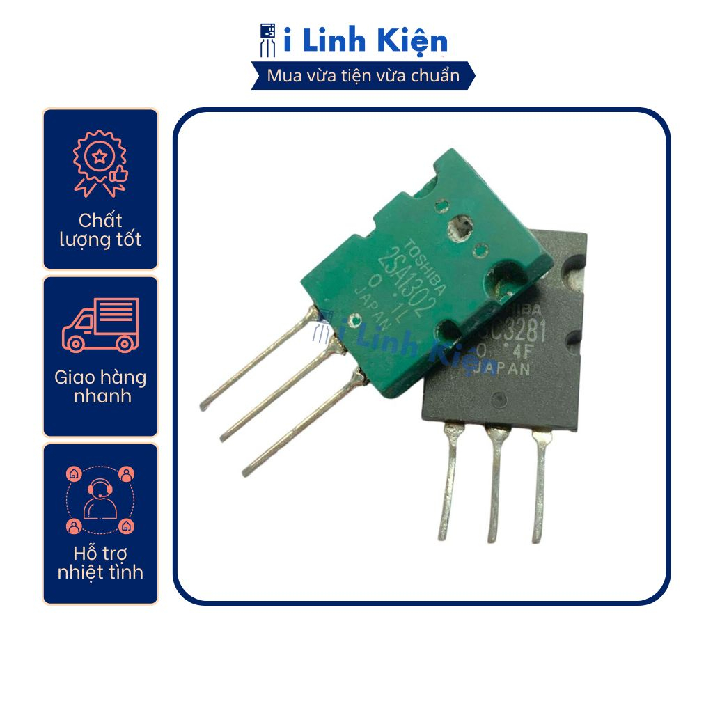 Cặp sò 2SA1302 2SC3281 Transistor 15A 200V tháo máy chất lượng tốt.