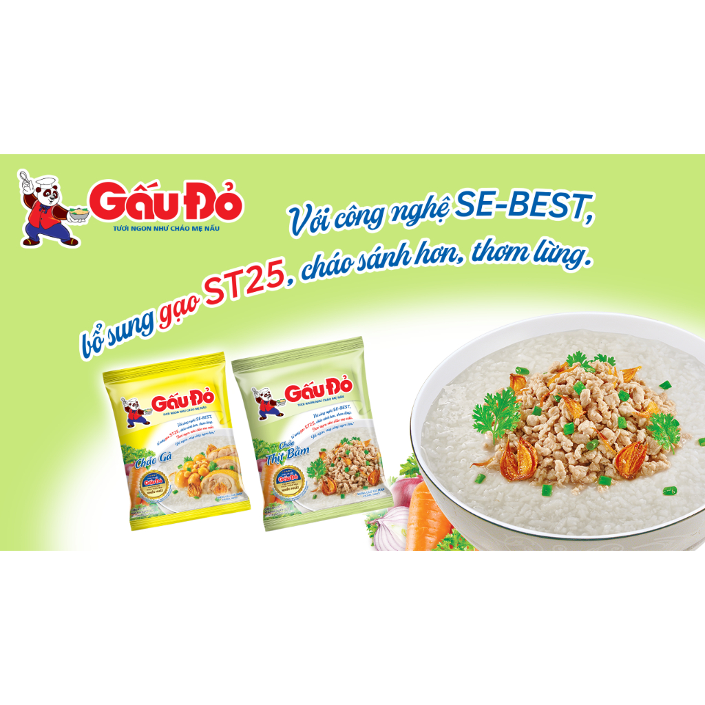 Cháo thịt bằm Gấu Đỏ gói 50g