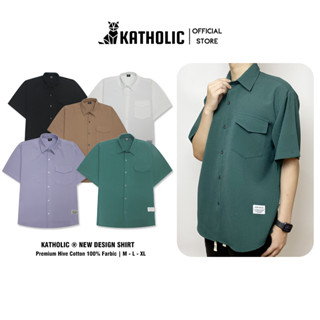 Áo Sơ Mi Tay Ngắn KATHOLIC Local Brand Unisex Chất Liệu Tổ Ong Form Oversize 5 Màu KAT001