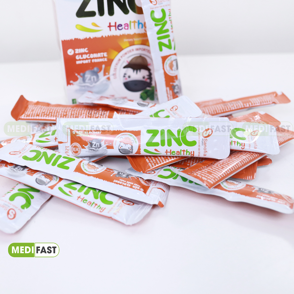 Thạch Zinc Healthy Sanofia  Hỗ trợ bổ sung kẽm cho cơ thể, hỗ trợ tiêu hóa, giúp ăn ngon - Hộp 20 gói