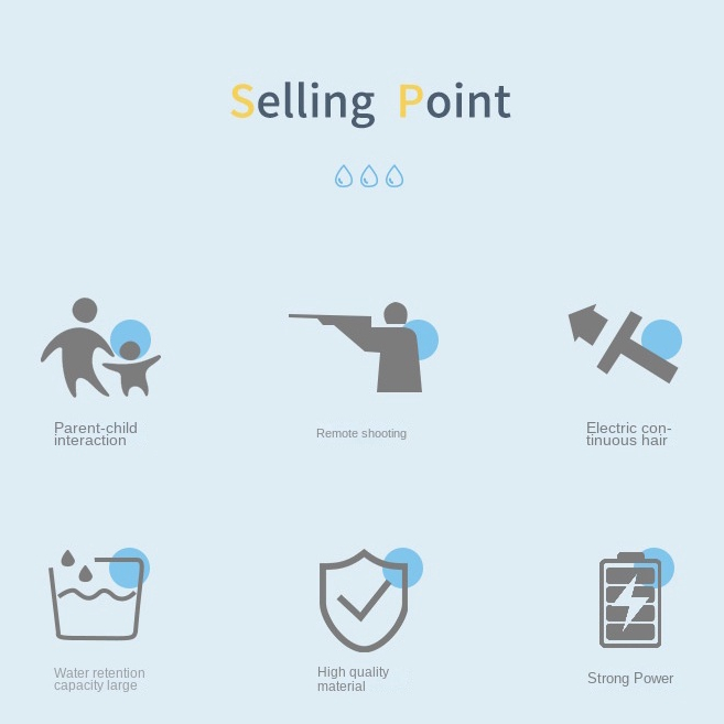 Súng Phun Nước Tự Động, Súng Bắn Nước Có Thể Tự Bơm Nước, Chạy Pin Có Thẻ Sạc Lại Đồ Chơi Bể Bơi Mùa Hè Cho Bé