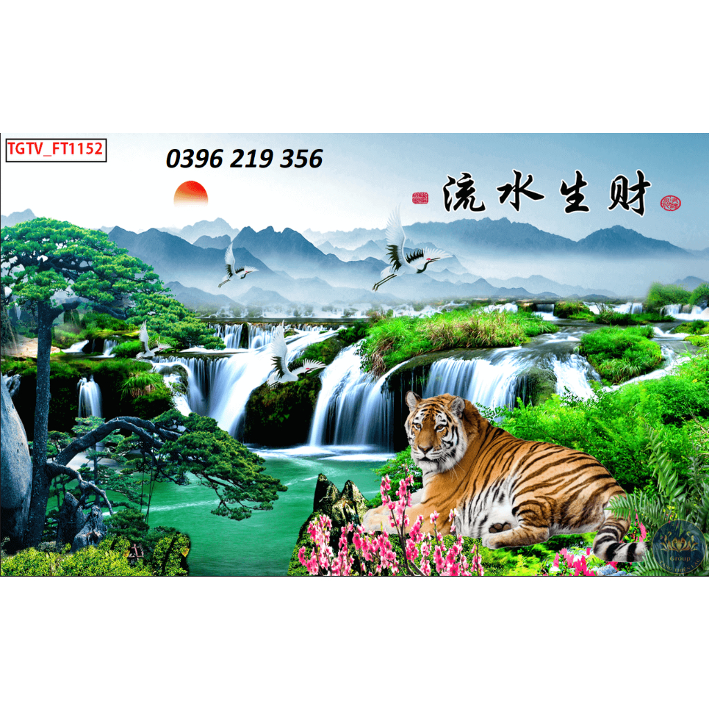Tranh gạch men dán tường hổ 3d phong thủy-gạch tranh đẹp 3d