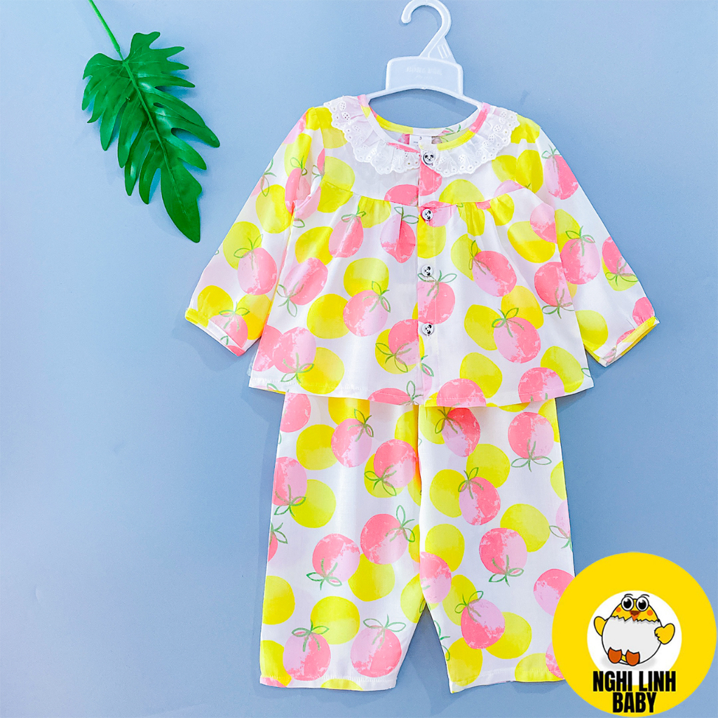 Bộ tole bé gái, đồ mặc có size 10&11 nhà tay dài quần dài  từ 19-20kg - Nghi Linh Baby