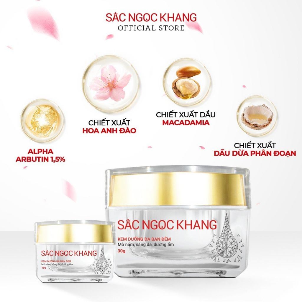 Kem Dưỡng Da Ban Đêm Sắc Ngọc Khang 30g chiết suất từ thiên nhiên giúp dưỡng ẩm, ngăn ngừa lão hóa & mờ nám sạm tàn nhan