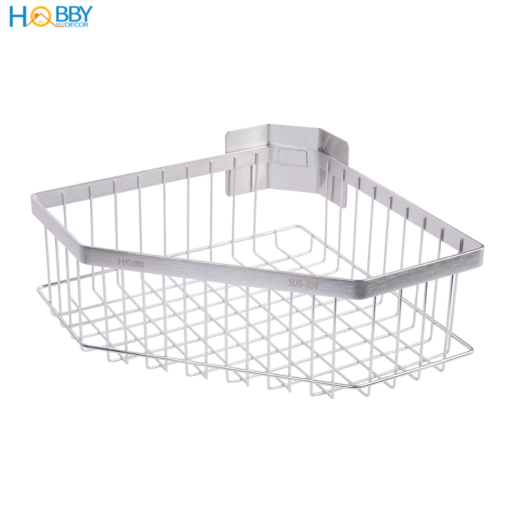 Kệ góc để gia vị góc bếp HOBBY Home Decor KGT dán tường gạch men loại Inox 304 - nhiều tầng tùy chọn