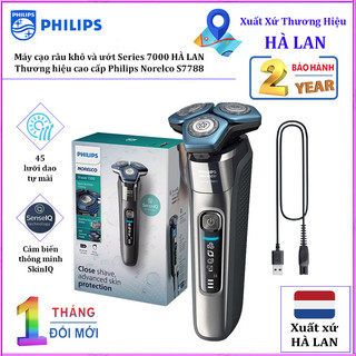 Máy cạo râu khô và ướt Series 7000 cao cấp Hà Lan. Thương hiệu Philips Norelco S7788
