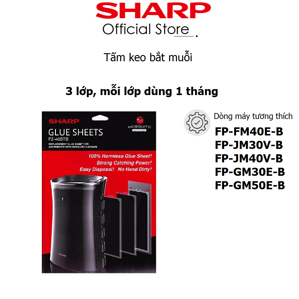 FZ-40STS | Tấm keo bắt muỗi Sharp dành cho FP-GM30E-B, FP-JM30V-B, FP-FM40E-B, FP-JM40V-B,FP-GM50E-B (Hàng chính hãng)