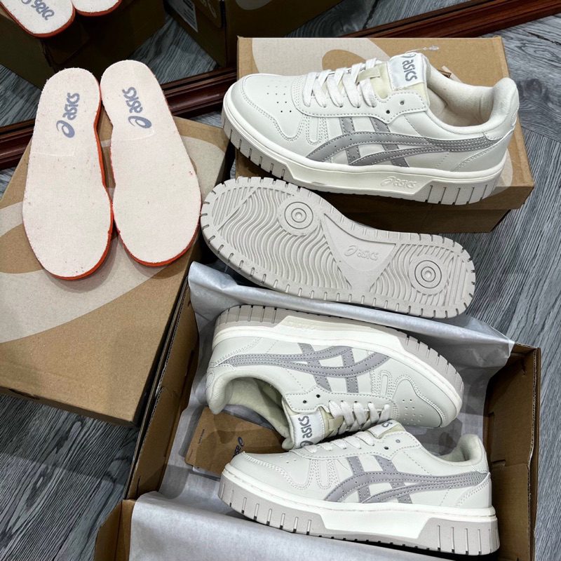 Giày Thể Thao Asics Court MZ Kem Đen Và Kem Xám Mẫu Mới Thiết Kế Độc Lạ Hàng Hot Trend 2023