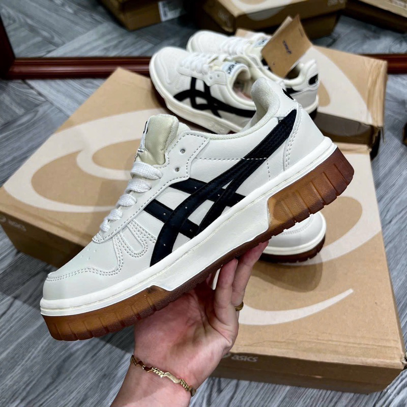 Giày Thể Thao Asics Court MZ Kem Đen Và Kem Xám Mẫu Mới Thiết Kế Độc Lạ Hàng Hot Trend 2023