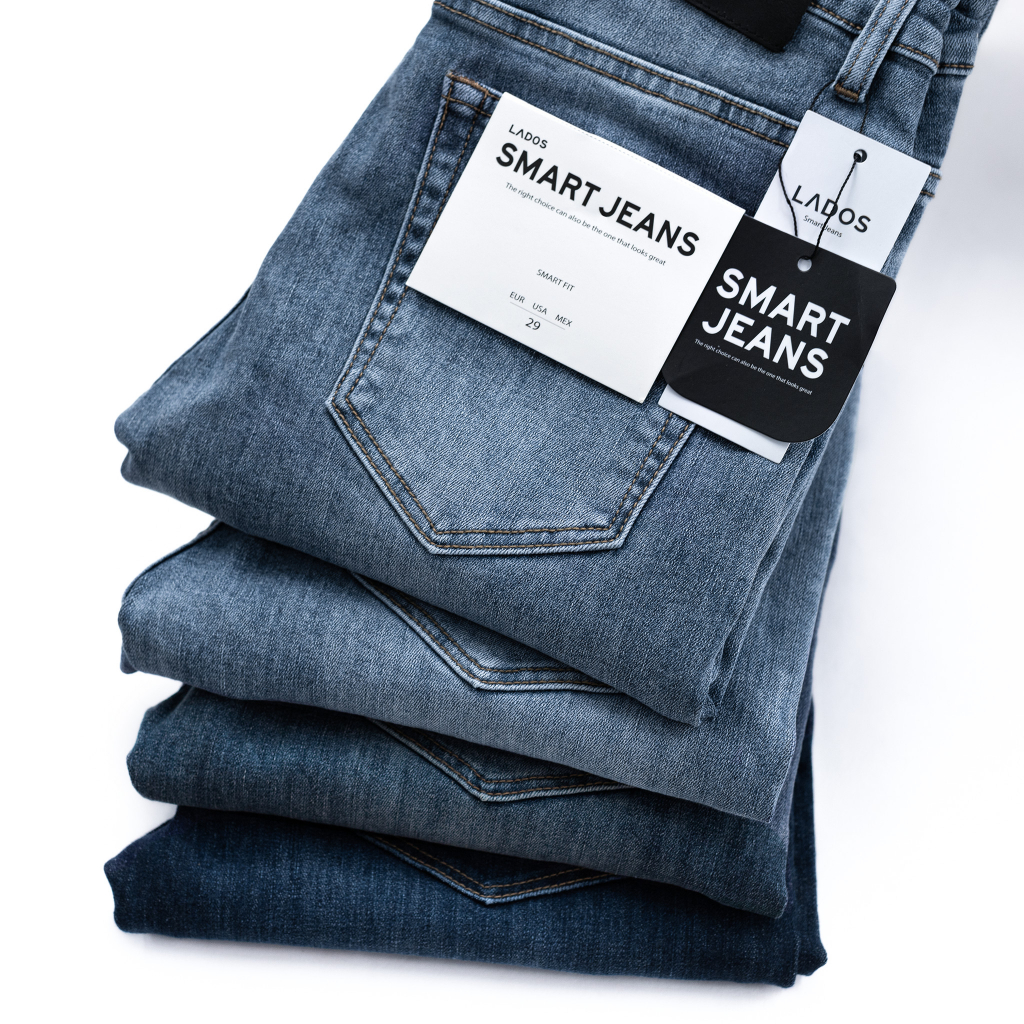 Quần jean nam dài cao cấp trơn smart jeans siêu co giãn LADOS-4098, vận động thoải mái, trẻ trung, không xù lông, dễ phố