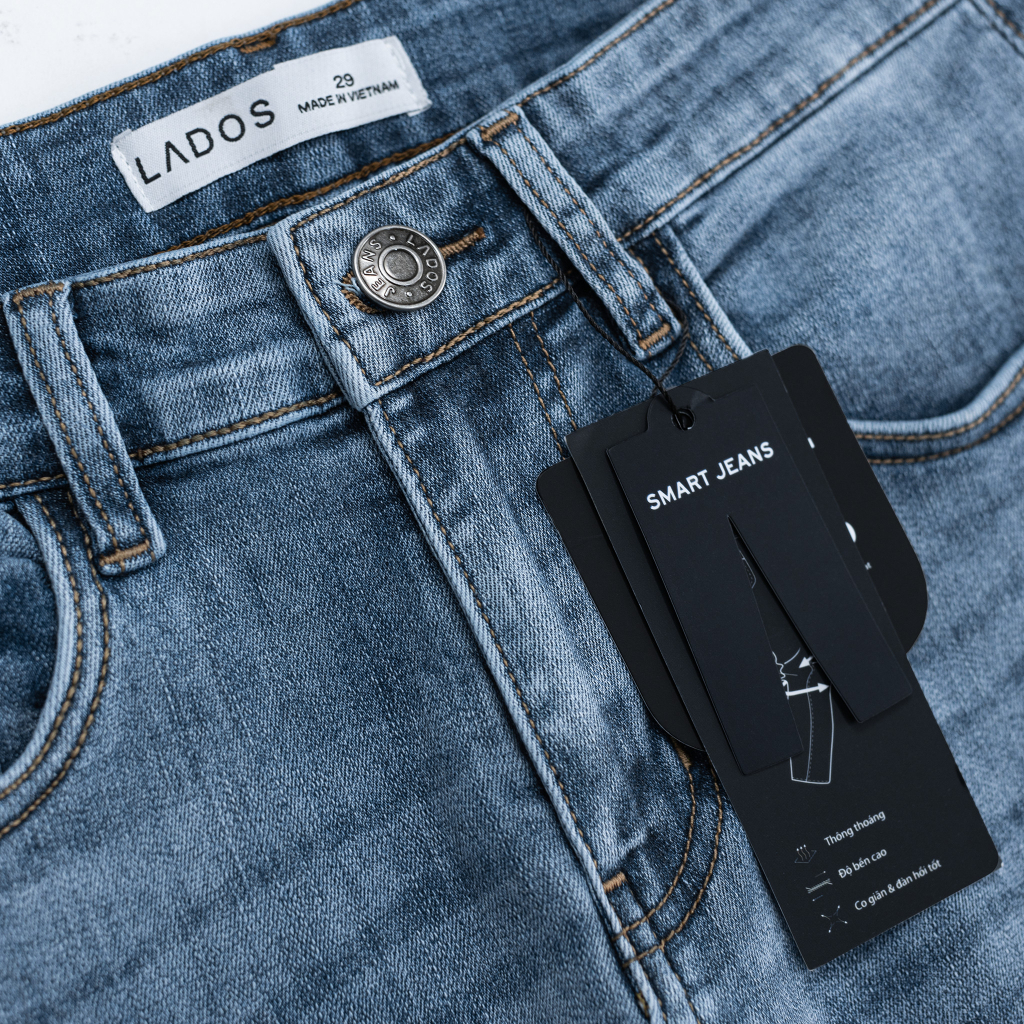 Quần jean nam dài cao cấp trơn smart jeans siêu co giãn LADOS-4098, vận động thoải mái, trẻ trung, không xù lông, dễ phố