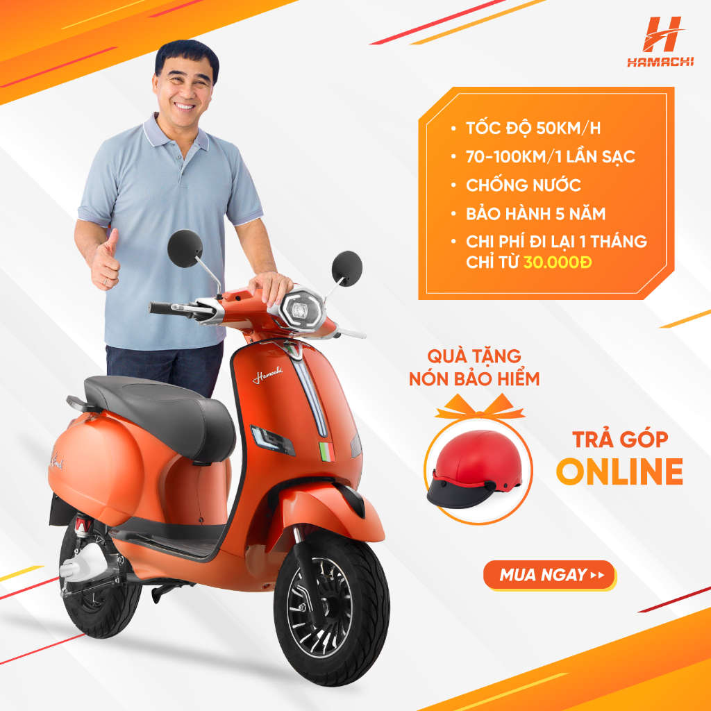 Xe điện HAMACHI LX Cam Thiết Kế Trẻ Trung Thanh Lịch Thân Thiện Với Môi Trường