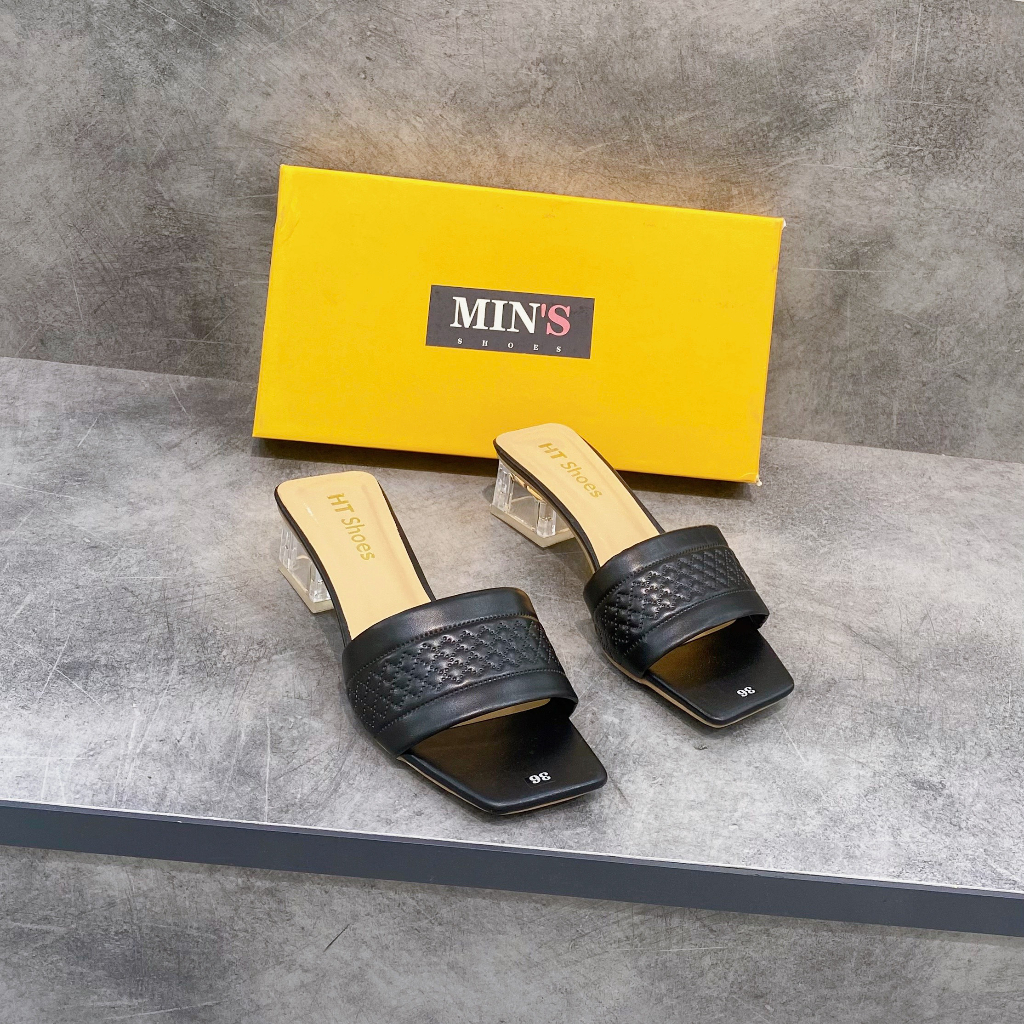 Min's Shoes - Guốc Sandal Quai Da Gót Trong Dáng 5p S523