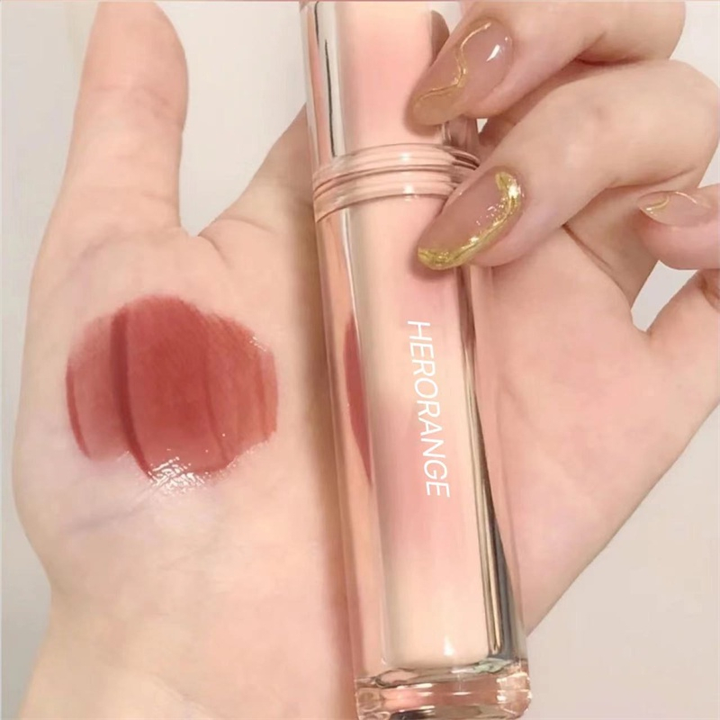 ✨✨Herorange ® Son Kem Hiệu Ứng Gương Bóng Nhẹ Màu Sắc Tươi Tắn Son Bóng Dưỡng Ẩm Nuôi Dưỡng Môi Căng Mọng