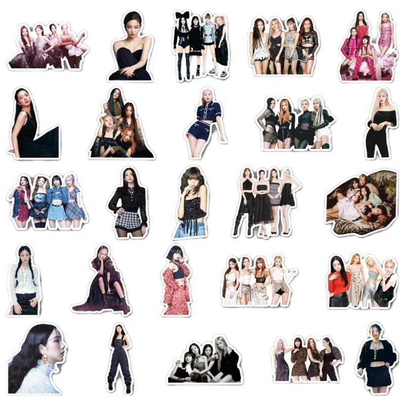 Bộ 50 hình dán sticker blackpink siêu đẹp, dán mũ bảo hiểm, sổ nhật ký, điện thoại, vali chất liệu decal Vinyl cao cấp