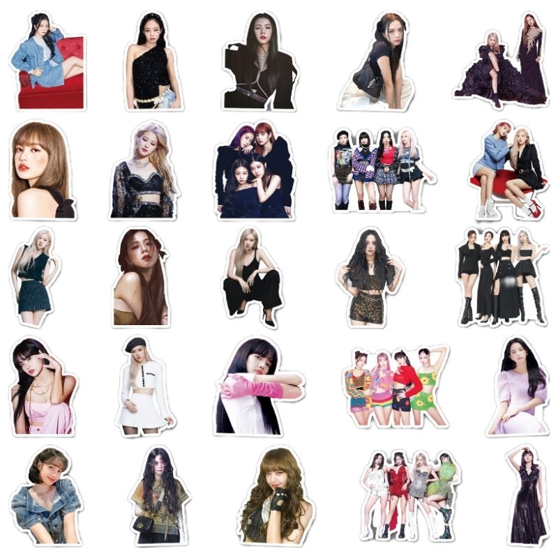 Bộ 50 hình dán sticker blackpink siêu đẹp, dán mũ bảo hiểm, sổ nhật ký, điện thoại, vali chất liệu decal Vinyl cao cấp