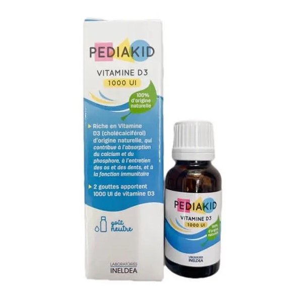 Vitamin D3 1000UI Pediakid, Pháp, cho trẻ trên 1 tuổi, 20ml ( Pediakid )