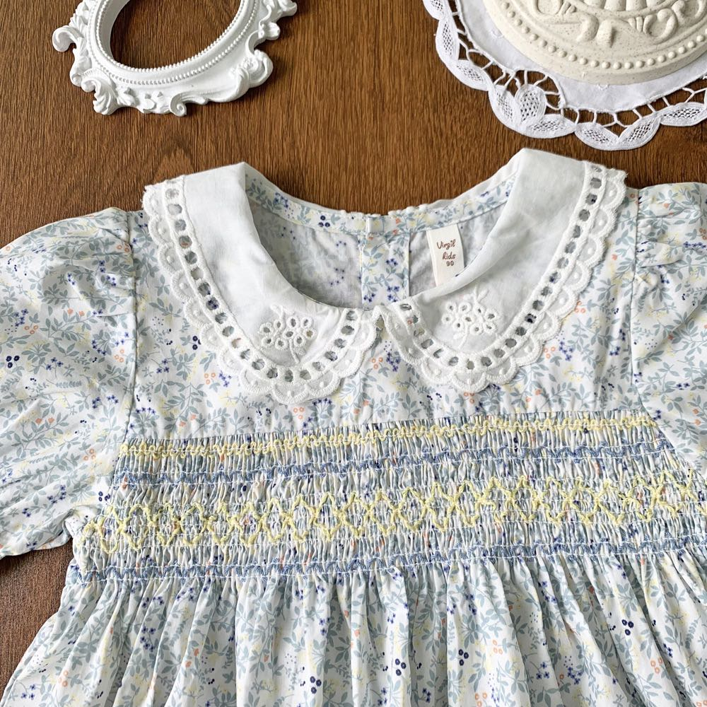 ĐẦM SMOCK BÉ GÁI HOA NHÍ VINTAGE SIÊU XINH VẢI COTTON MỀM