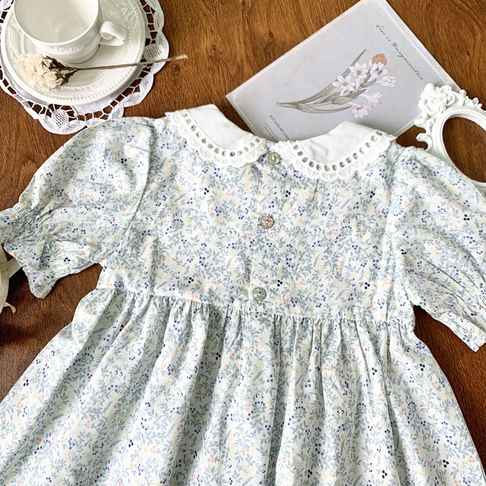 ĐẦM SMOCK BÉ GÁI HOA NHÍ VINTAGE SIÊU XINH VẢI COTTON MỀM