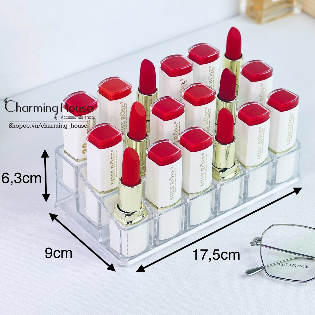 Khay đựng son 36 ô cao cấp bằng arryclic dày