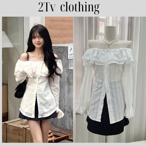 Set đồ nữ áo trễ vai mix chân váy chữ A hàng loại 1 2tvclothing