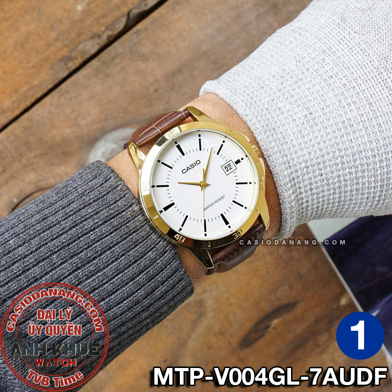 Đồng hồ nam dây da Casio chính hãng Anh Khuê MTP-V004 Series