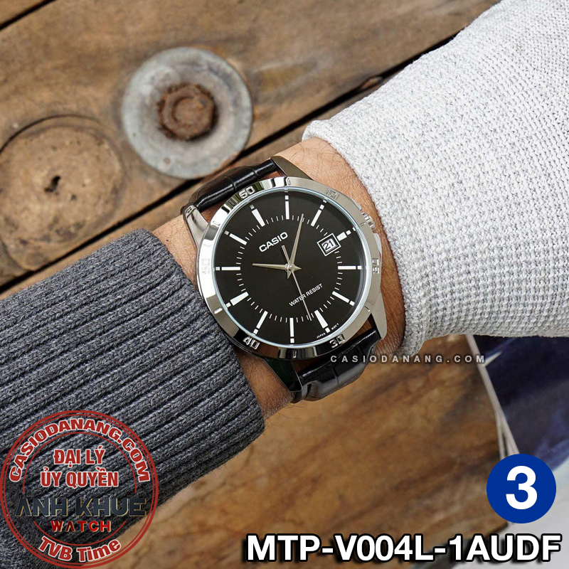 Đồng hồ nam dây da Casio chính hãng Anh Khuê MTP-V004 Series